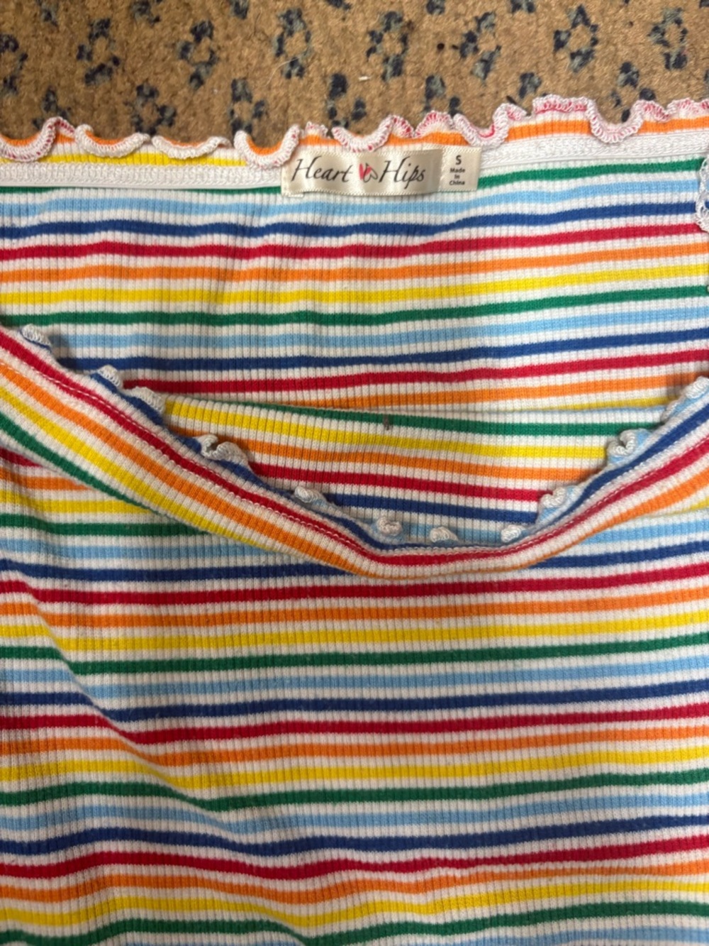 Rainbow Stripe Off-Shoulder Bodycon Dress - Picture 2 of 2